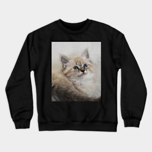 Portrait of Neva Masquerade kitten Crewneck Sweatshirt